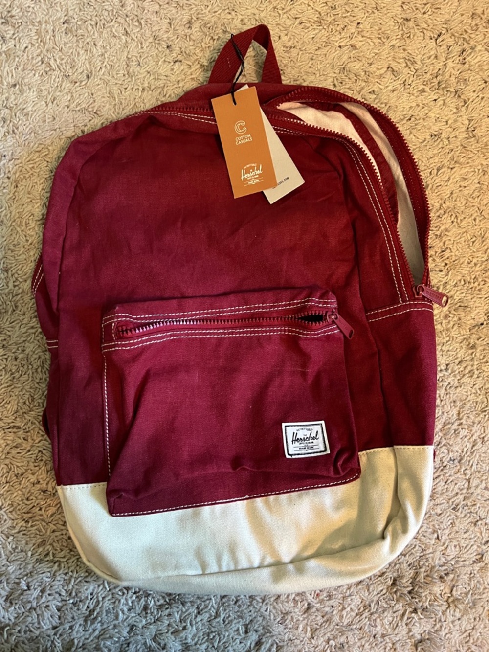 Herschel Maroon & Cream Classic Backpack